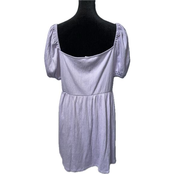 BB DAKOTA by Steve Madden Lavender Smock Dress XL Short Puff Sleeve Spring - Picture 2 of 6